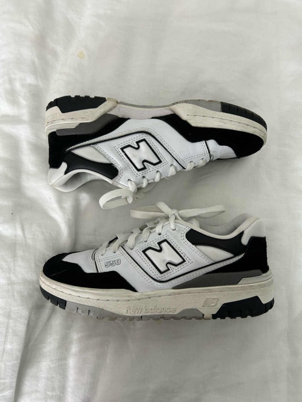New Balance 550 Sneakers in White and Black